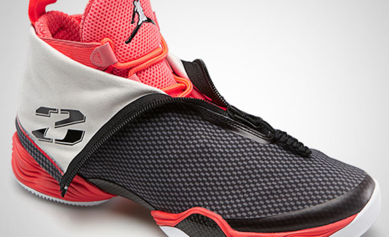 Air Jordan 28 Black / Bright Crimson "Carbon Fiber"