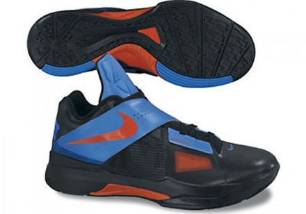 Nike KD 4 Black / Team Orange - Blue